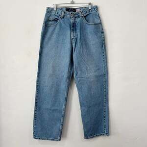 Vintage Anchor Blue Big It Baggy Wide Leg Jeans, 90s Skater Grunge Denim